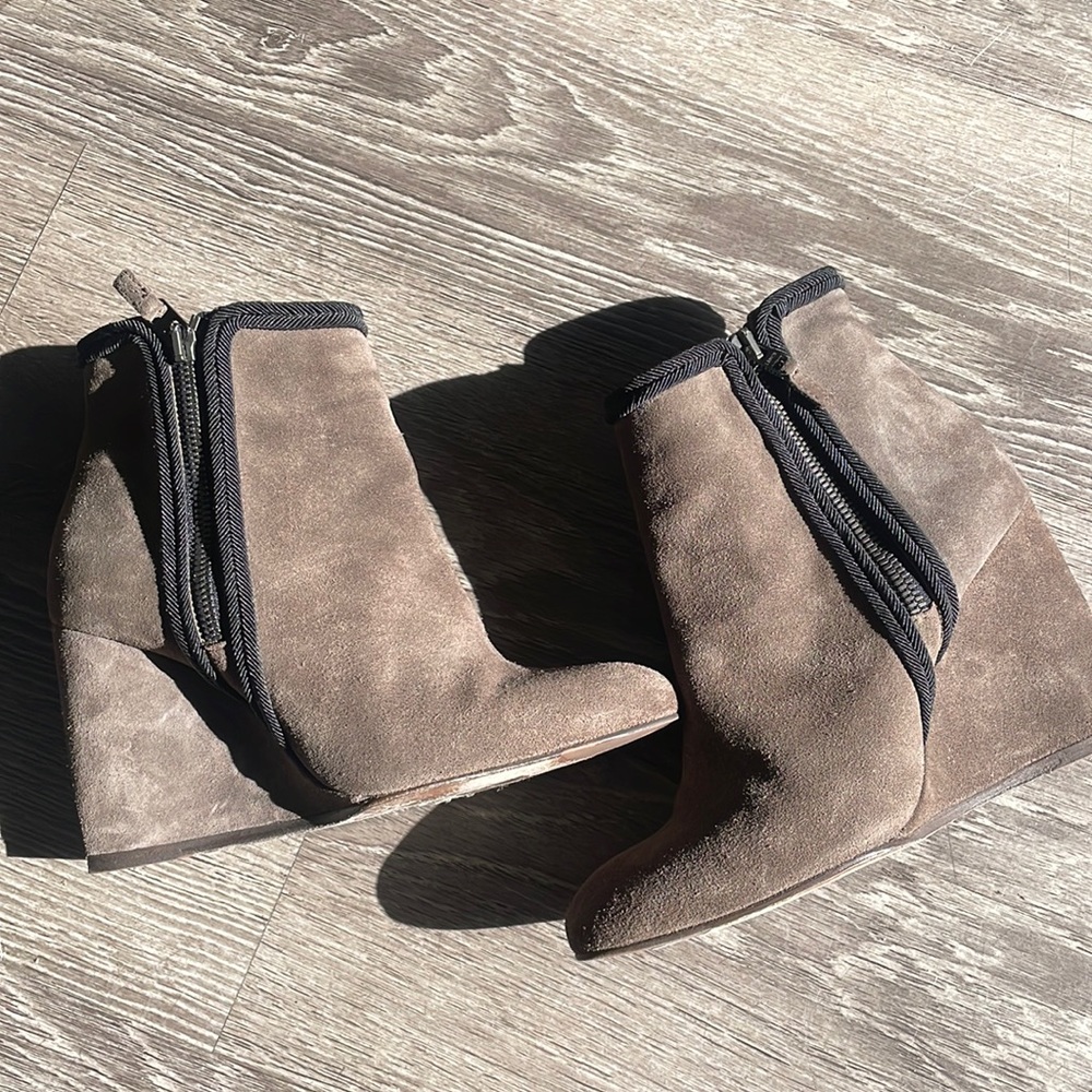 Lanvin Suede Wedge Booties